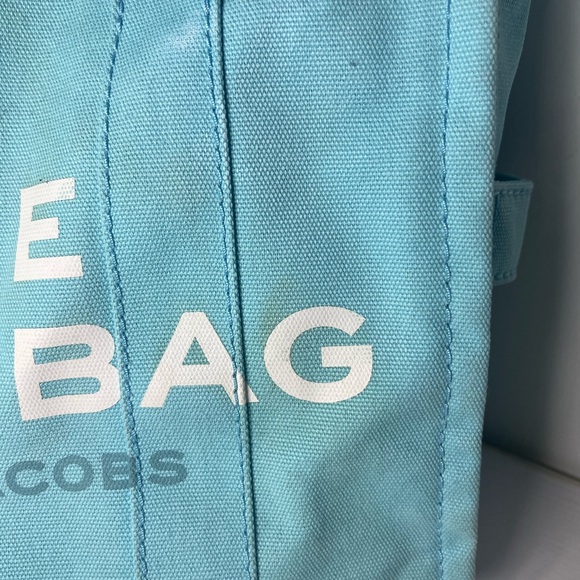 Marc Jacobs “The Tote Bag” Small Canvas Tote Blue Crossbody Bag Adjustable Strap - Picture 3 of 16